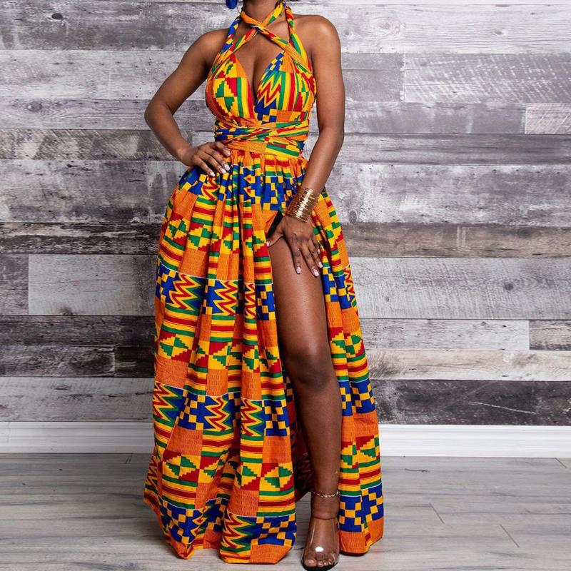 Sexy Summer Women Boho African Printing Bandage Split Long Dress Blackless Sleeveless Beach Party Dress Sundress Vestidos#g3
Sexy Summer Women Boho African Printing Bandage Split Long Dress Blackless Sleeveless Beach Party Dress Sundress Vestidos#g3