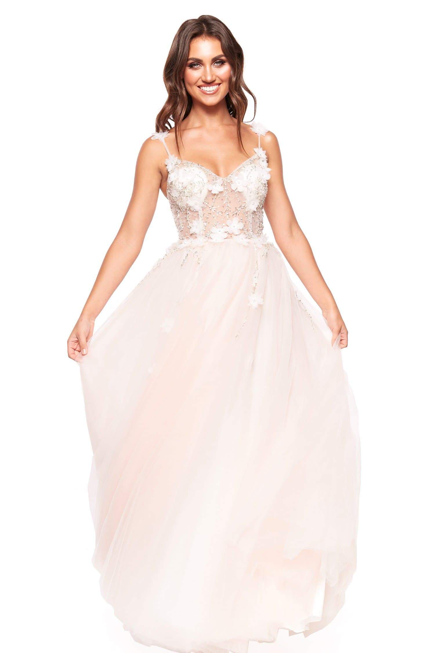 Newest A Line Rita Vinieris Bohemian Dresses Spaghetti Sleeveless Tulle Lace Crystal Pearls Wedding Gowns Floor Length robe de mariée