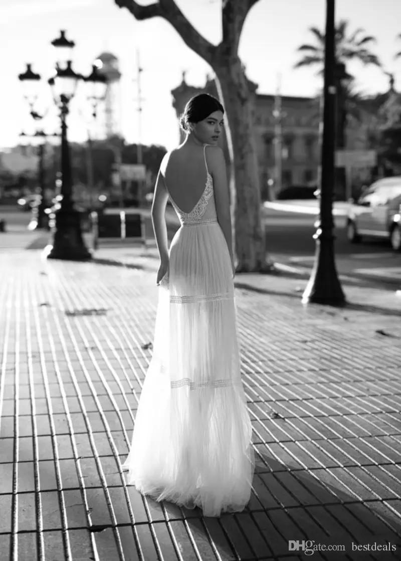 Gali karten 2019 Sexy Sheer Wedding Dresses Lace V Neck Bohemian Bridal Gowns A Line Backless Sexy Summer Beach Wedding Dress