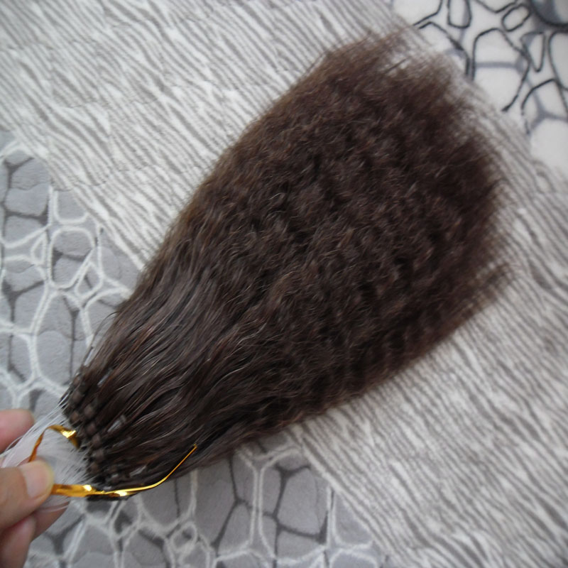 kinky straight Micro Ring Loop Hair Extensions 100g coarse yaki Hair 100s Micro Link Hair Extensions Human 100s Micro Bead Extension