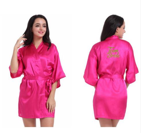 design Bride to be team bride Robe gold Glitter white Satin Lingerie Shower Gift Bridal Party kimono robes MANY COLORS