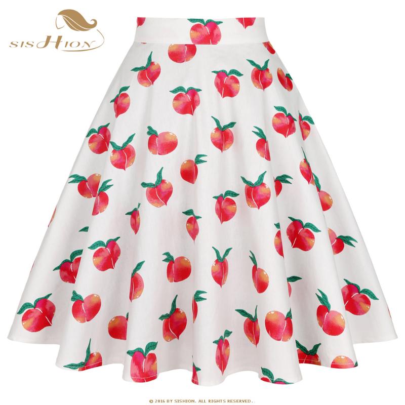 SISHION Summer Beige Women Cotton Midi Skirt VD0020 jupe femme Peach Fruit Print A Line Swing 50s Inspired Retro Vintage Skirt, Beige peach
SISHION Summer Beige Women Cotton Midi Skirt VD0020 jupe femme Peach Fruit Print A Line Swing 50s Inspired Retro Vintage Skirt, Beige peach