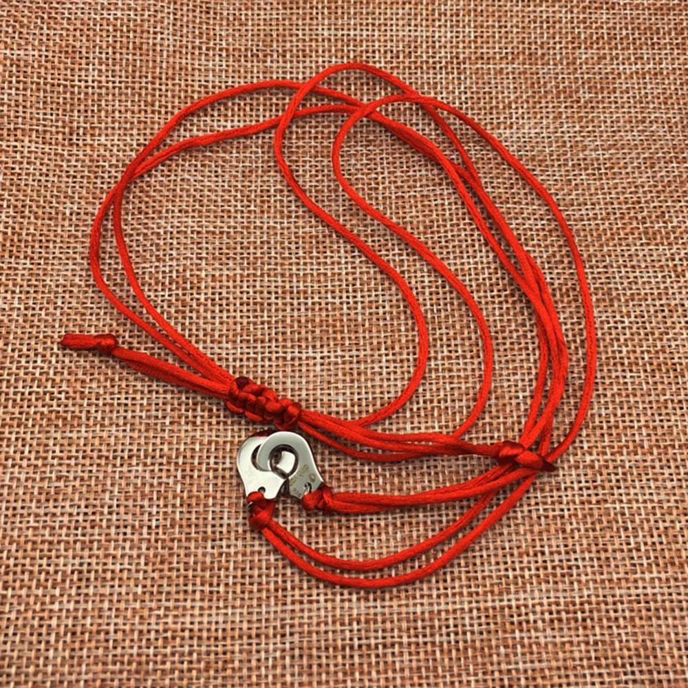 Men's & Women's Real 925 Sterling Silver Handcuffs Pendant with Red/Black Cord by France Dinh Jewelry