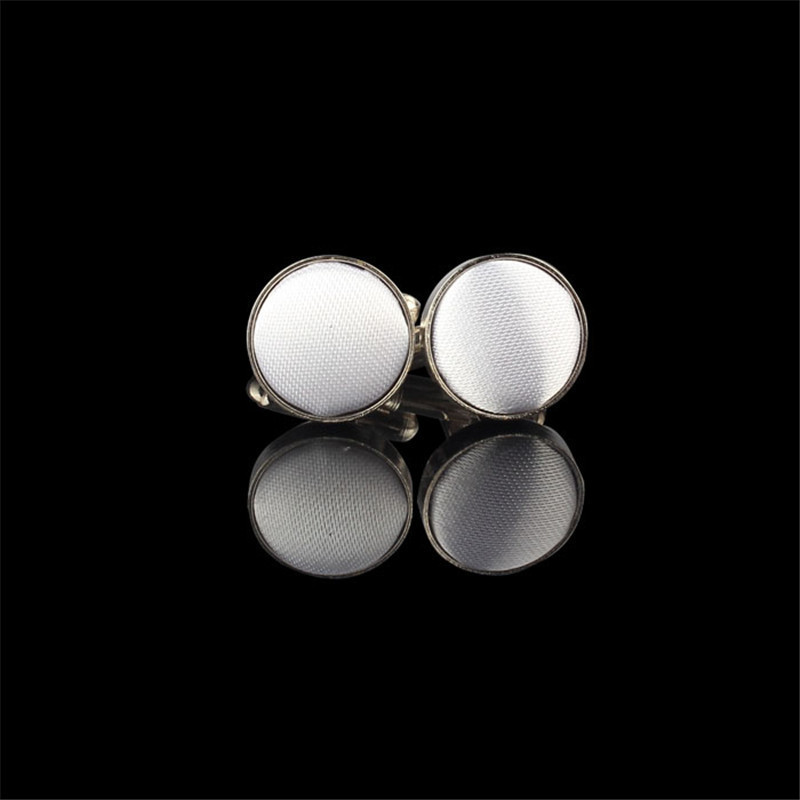 snowshine YLW 1Pair Mens Dress Round Cloth Cufflinks For Business Shirt Wedding Party free shipping D19011003