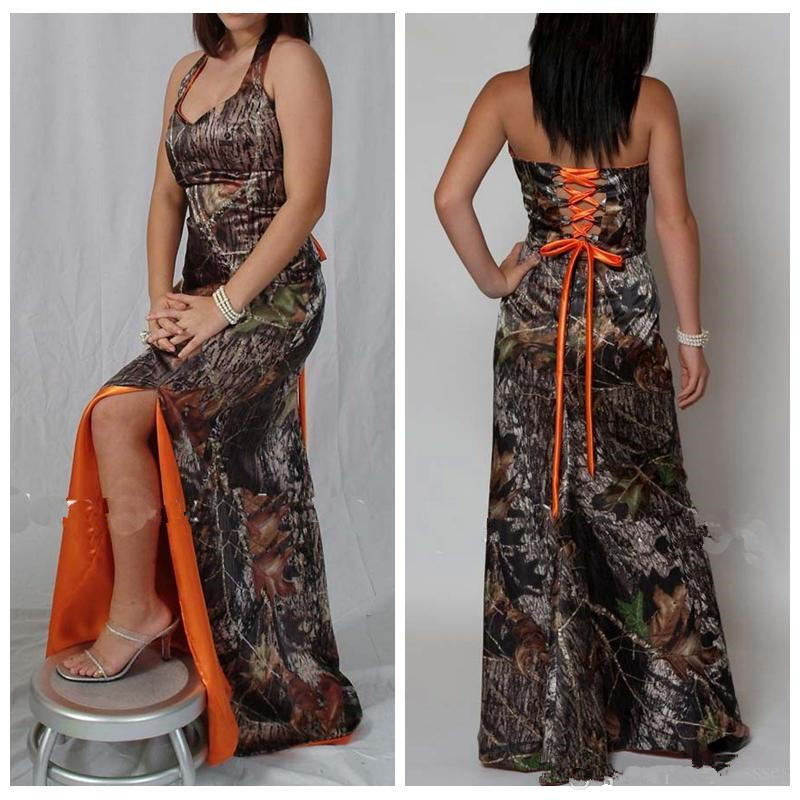 2020 Halter Camo Long Camouflage Bridesmaids Dresses Split Custom Lace Up Back Honor Of Maid Spring Vestidos De Bridesmaids Gowns Plus Size
2020 Halter Camo Long Camouflage Bridesmaids Dresses Split Custom Lace Up Back Honor Of Maid Spring Vestidos De Bridesmaids Gowns Plus Size