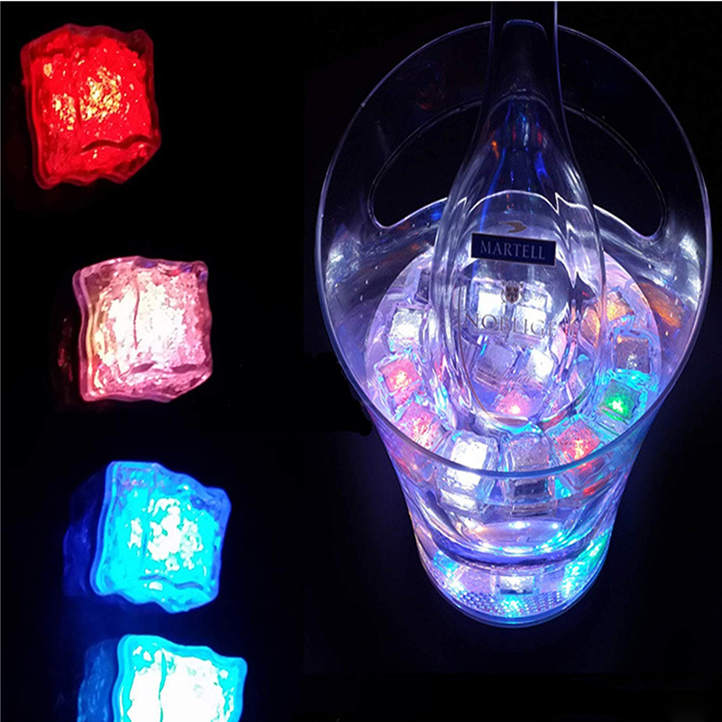 LED Ice Cubes DIY Colorful Mini LED Party Lights Crystal Cube Water-Actived Light-up LED Glow Light Drinking Wine Wedding Party Decoration