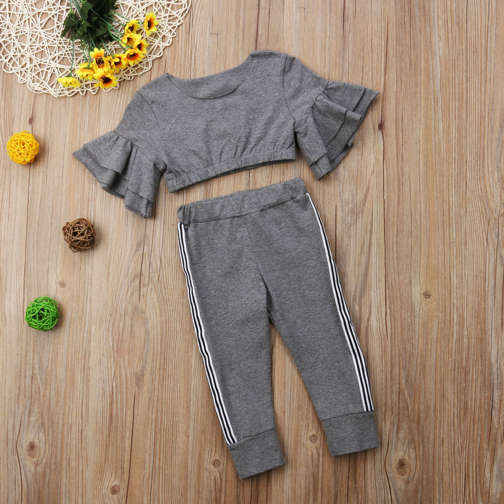 2019 Spring / Autumn Fall Kids Baby Girls designer Slim Fit Tops Pants Leggings Outfits Set Clothes