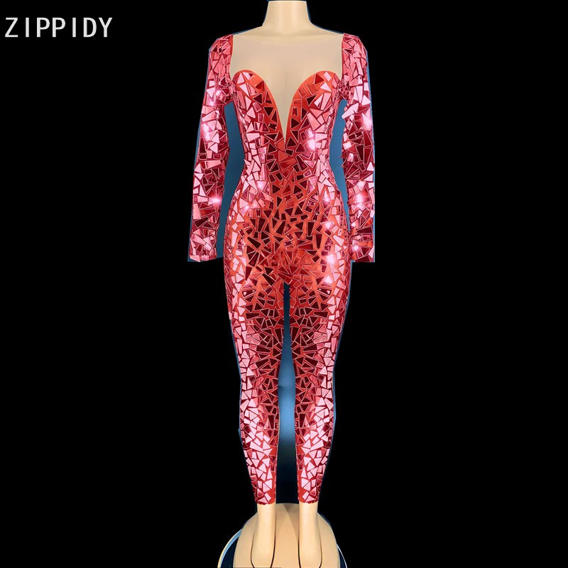 Red Mirror Transparent Chest Jumpsuit Prom Party Birthday Celebrate Outfit Women Bar Singer Dancer Outfit YOUDU, Silver
Red Mirror Transparent Chest Jumpsuit Prom Party Birthday Celebrate Outfit Women Bar Singer Dancer Outfit YOUDU, Silver