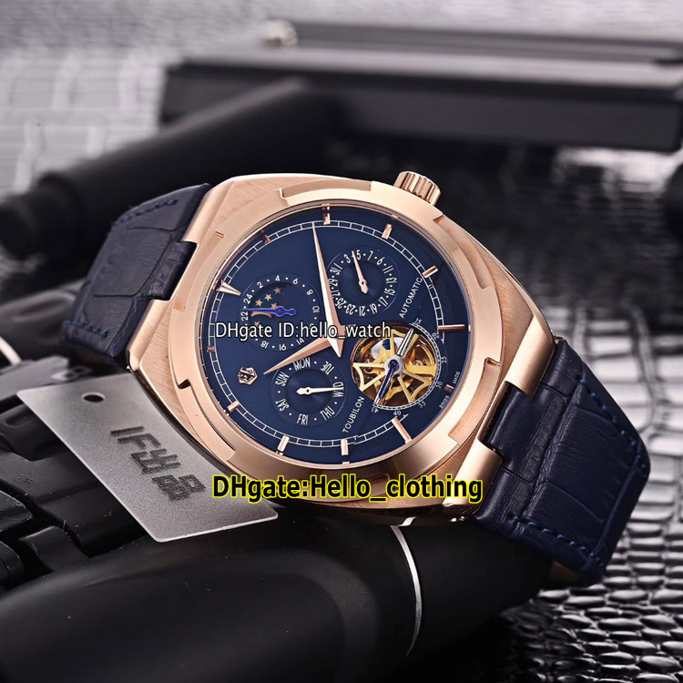 New Overseas Date Moon Phase Tourbillon Blue Dial Automatic Mens Watch Leather Strap Rose Gold Case High Quality Gents Watches hello_watch, Vc 47a
New Overseas Date Moon Phase Tourbillon Blue Dial Automatic Mens Watch Leather Strap Rose Gold Case High Quality Gents Watches hello_watch, Vc 47a