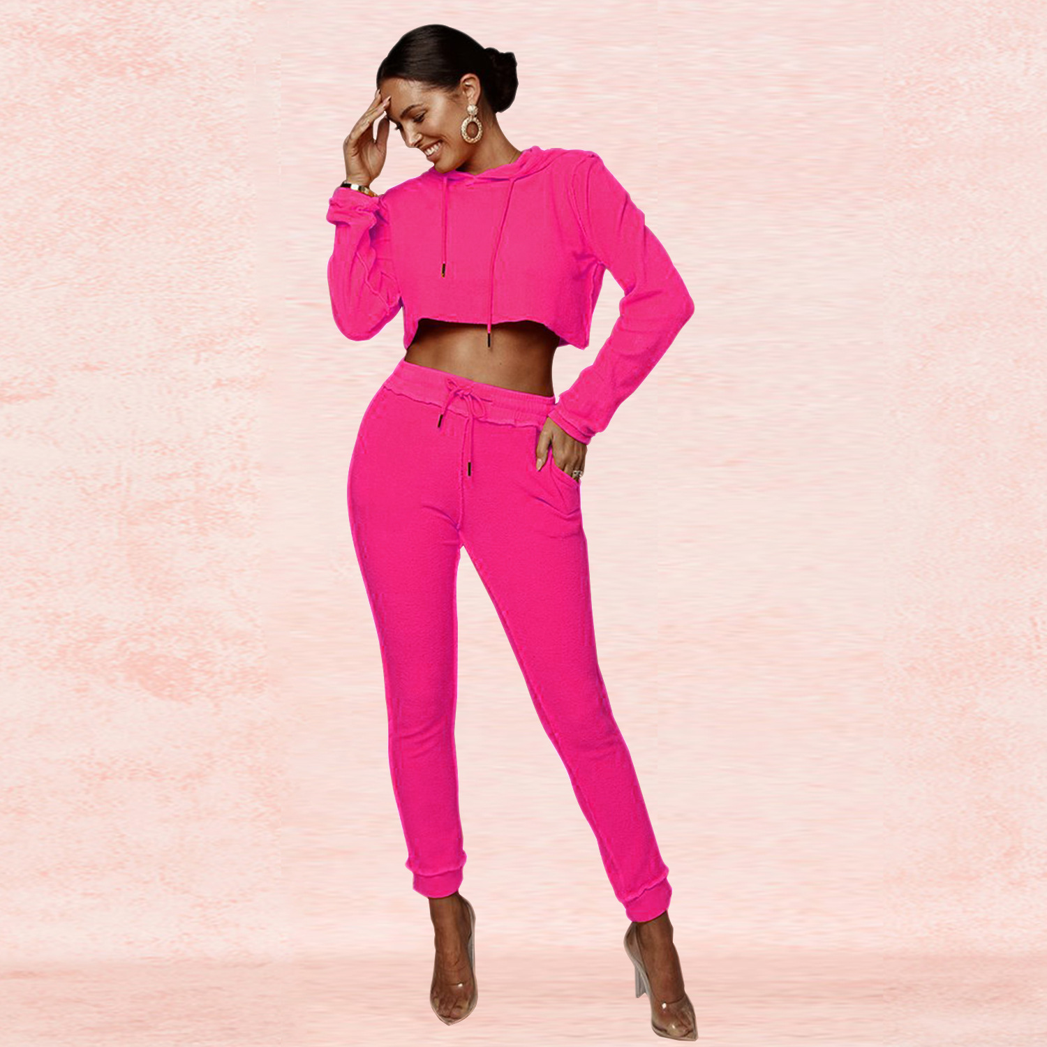 Spot Pants European and American autumn fashion casual sports sweater women's two-piece suit