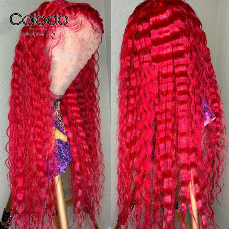 COLODO Preplucked Red Deep Curly Wig Purple Blue 180% Lace Front Human Hair Wigs Brazilian Remy Transparent Lace Wigs for Women, Natural color
COLODO Preplucked Red Deep Curly Wig Purple Blue 180% Lace Front Human Hair Wigs Brazilian Remy Transparent Lace Wigs for Women, Natural color
