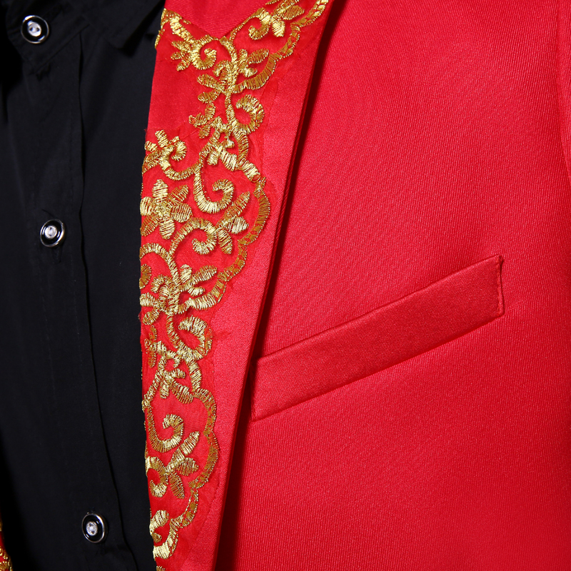 Red White New Style Tuxedos With Tails For Groom Gold Appliques Prom Party Tailcoat para hombre Slim Fit Mens Wedding Tuxedos Custom Made