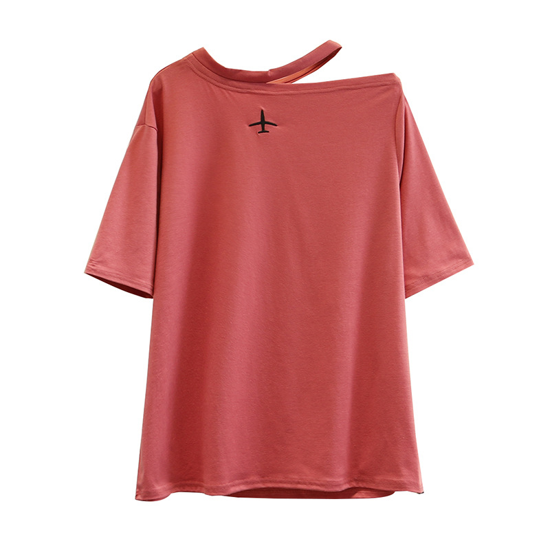 Women Summer T-shirt Lady Tees Female Solid Color Short Sleeve Tops Halterneck Embroidery Plane Fashion Plus Size S5-9514, Black
Women Summer T-shirt Lady Tees Female Solid Color Short Sleeve Tops Halterneck Embroidery Plane Fashion Plus Size S5-9514, Black