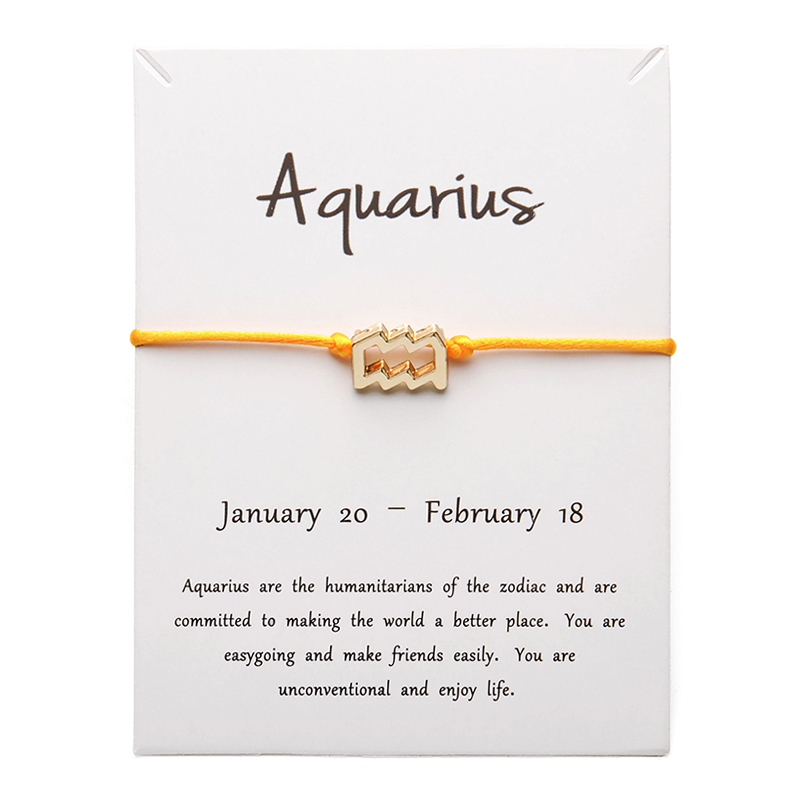 White Card Yellow Color Fashion Jewelry 12 Constellations Zodiac Woven Bracelet Bangles For Women
White Card Yellow Color Fashion Jewelry 12 Constellations Zodiac Woven Bracelet Bangles For Women
