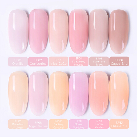 Pink Jelly Nail Gel 6ml Semi-transparent Nude Purple Varnish Polish Soak Off Nail Art UV Gel Lacquer