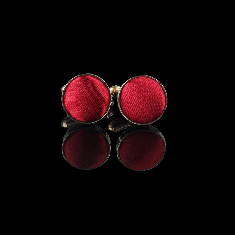 snowshine YLW 1Pair Mens Dress Round Cloth Cufflinks For Business Shirt Wedding Party free shipping D19011003