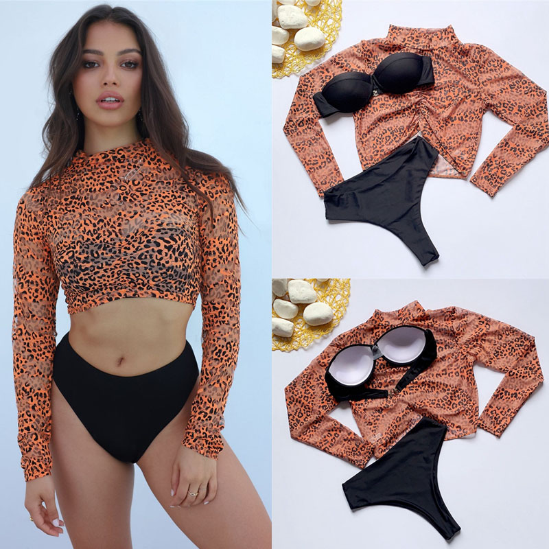 3 Pieces Set Sexy Bikini 2020 Brazilian Leopard Printed Swimsuit Women Long Sleeve Mesh Crop Top Bikini Set Bra Bottom Swimwear
3 Pieces Set Sexy Bikini 2020 Brazilian Leopard Printed Swimsuit Women Long Sleeve Mesh Crop Top Bikini Set Bra Bottom Swimwear