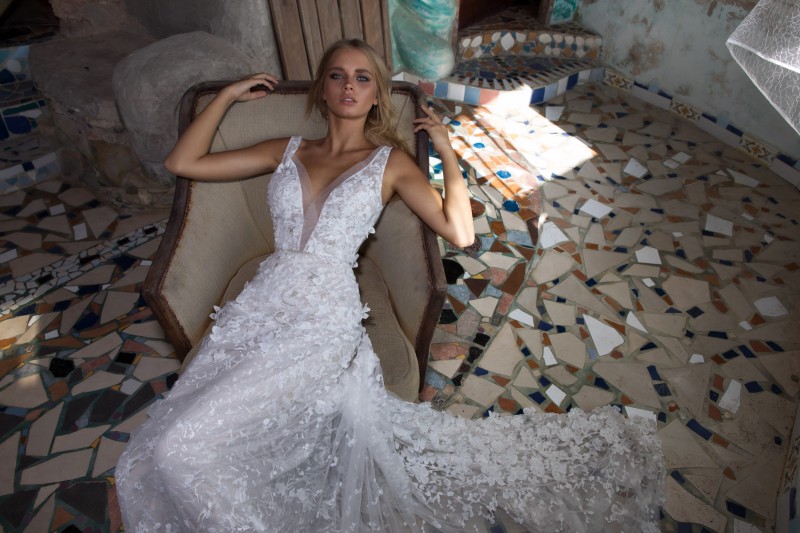 limor rosen beach wedding dresses v neck lace 3d floral applique backless bridal gowns plus size wedding dress robe de marie