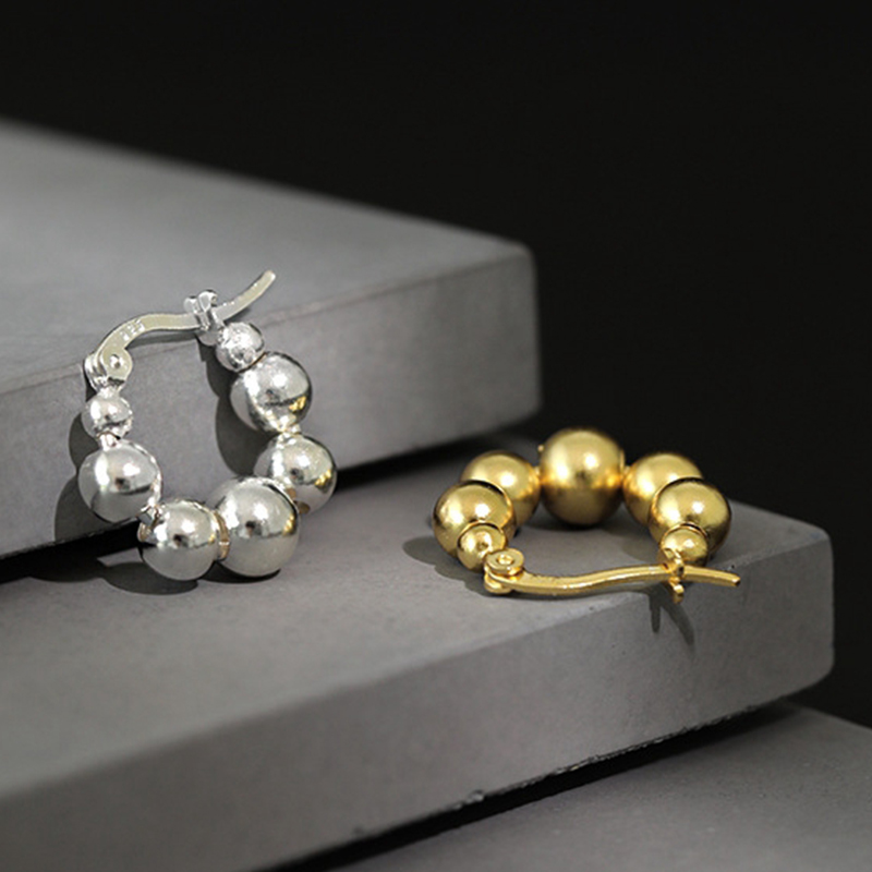 Hoop & Huggie Round Beads Earring 925 Sterling Silver White Gold Ball Elegant Women Korean Fashion Jewelry
Hoop & Huggie Round Beads Earring 925 Sterling Silver White Gold Ball Elegant Women Korean Fashion Jewelry