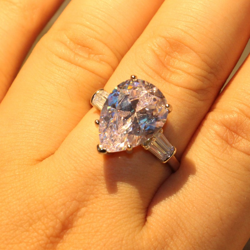 8 STyle Choucong Stunning Big White Topaz Luxury Jewelry Dove Egg 925 Sterling Silver CZ Diamond Party Promise Ring Women Wedding Rings Gif