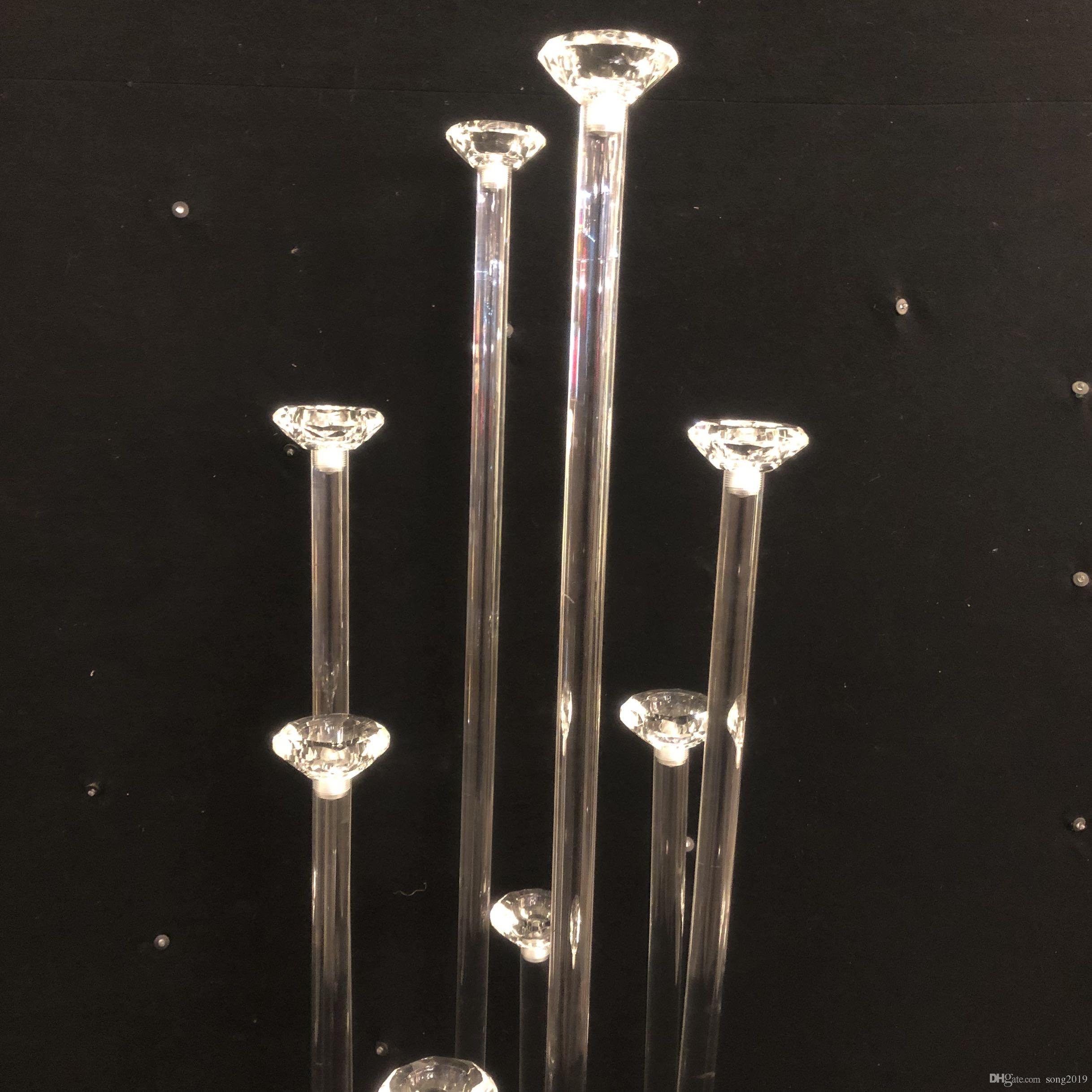 100% Acrylic Candle Holders Candelabrum 8-arms Candelabras Flower Rack Wedding Centerpieces Table Candlestick Christmas Party Home Decor XJ260305