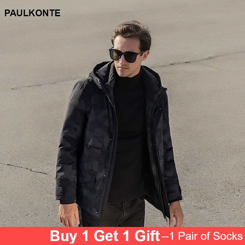 Winter men's new thick camouflage hooded down jacket high quality fashion casual trend wild loose men's down jacket, Black
Winter men's new thick camouflage hooded down jacket high quality fashion casual trend wild loose men's down jacket, Black