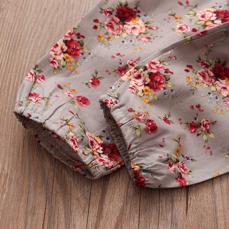 Baby Girl Clothes Newborn 3Pcs Set Autumn Girls Ruffles Solid Romper Bodysuit Floral Pants Headband Outfits 0-24 Months Clothing