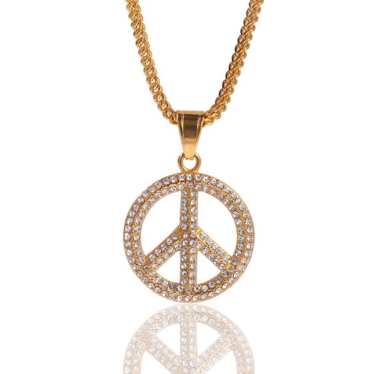 hiphop necklace Stainless steel anti-nuclear war peace sign full drill pendant high-end men's hip-hop Pendant Necklace
hiphop necklace Stainless steel anti-nuclear war peace sign full drill pendant high-end men's hip-hop Pendant Necklace