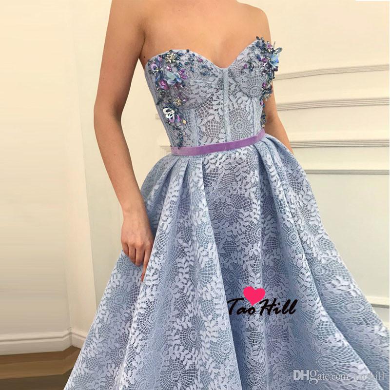 Zuhair Murad Evening Dresses Sweetheart Lace Appliques Crystal Beaded Belt Elegant Prom Dress Custom Made Plus Size Formal Party Gowns