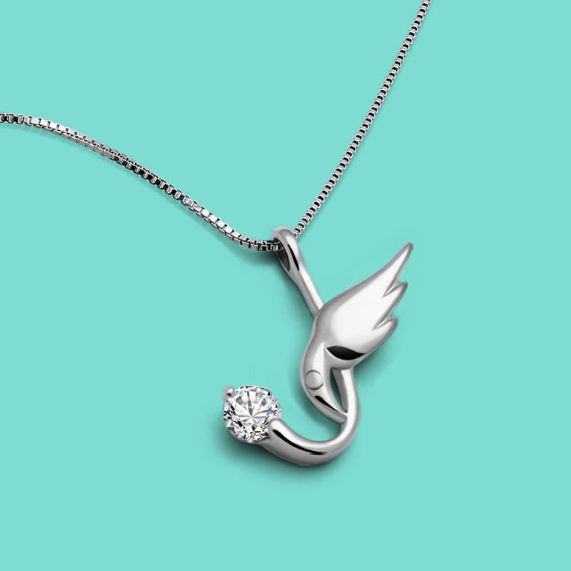 Fashion Women's Silver Jewelry 925 Silver Necklace Cubic Zircon Bird Pendant Necklace Sterling Box Chain 43-46CM bijoux
Fashion Women's Silver Jewelry 925 Silver Necklace Cubic Zircon Bird Pendant Necklace Sterling Box Chain 43-46CM bijoux