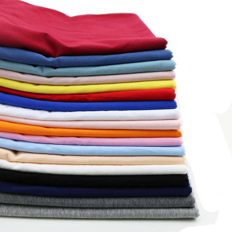 40S Thin T-Shirt Tight Leggings Odell Solid High Stretch Cotton Knitted Lycra Spandex Fabric