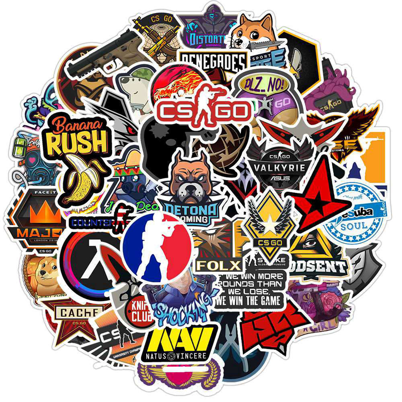 50pcs/Set Game CS GO Counter Stickers Guitar Albums Luggage Laptop Surfboard Skateboard Bicycle Fridge Sticker Decal