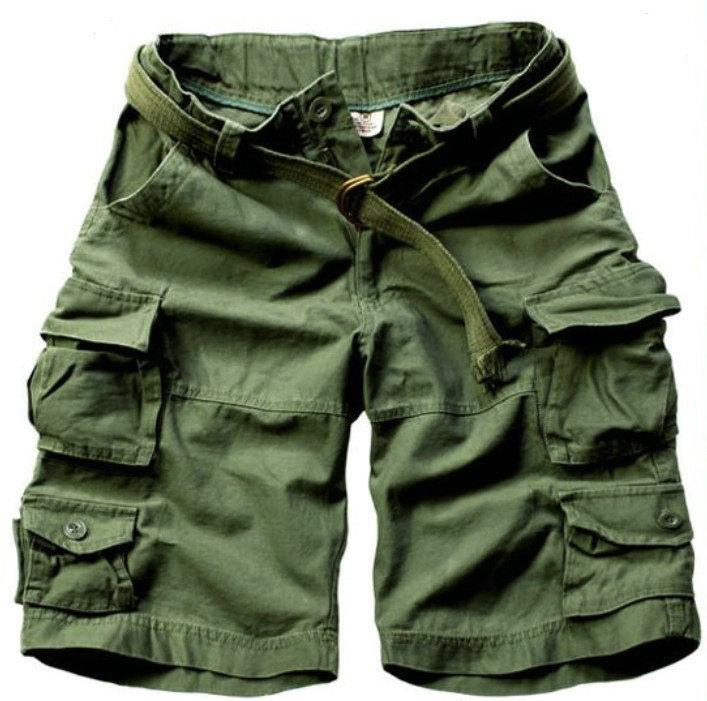 2020 Summer Hot High Quality Mens Cargo Shorts Multi-Pocket Cotton Men Short Pants Workout Bermuda Shorts ( Free Be