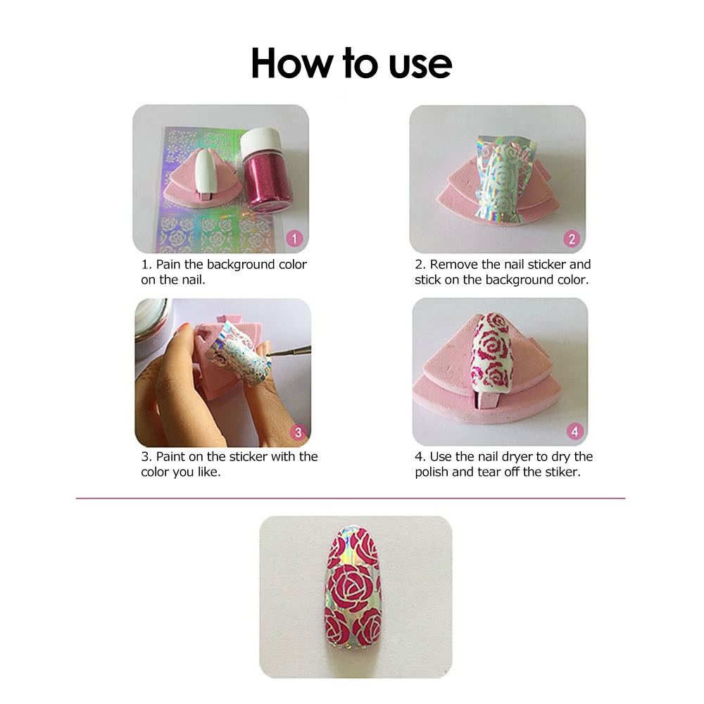 3D Nail Art Sticker Stamping Plates Template Shinning Hollow French Stickers Manicure Stencil Tips Polish Decals for Christmas 24pcs/set