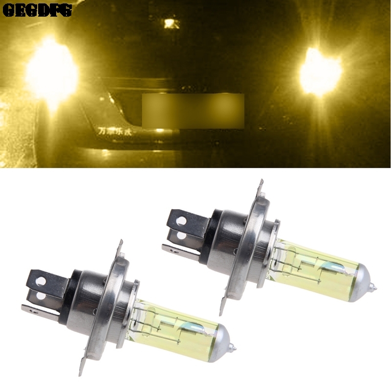 1 Pair Car Headlight H4 Lamp H/L Beams Car With Bulb 55/60W Fog Light DC 12V