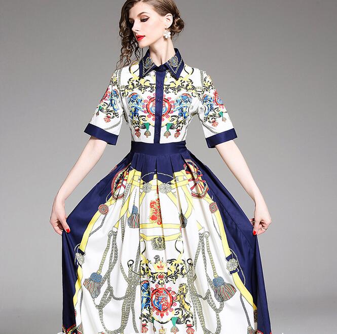 scarf chain printed long blue women dresses A-line street style dresses High waist summer Flora printed Ankle-Length short sleeve, Multi
scarf chain printed long blue women dresses A-line street style dresses High waist summer Flora printed Ankle-Length short sleeve, Multi