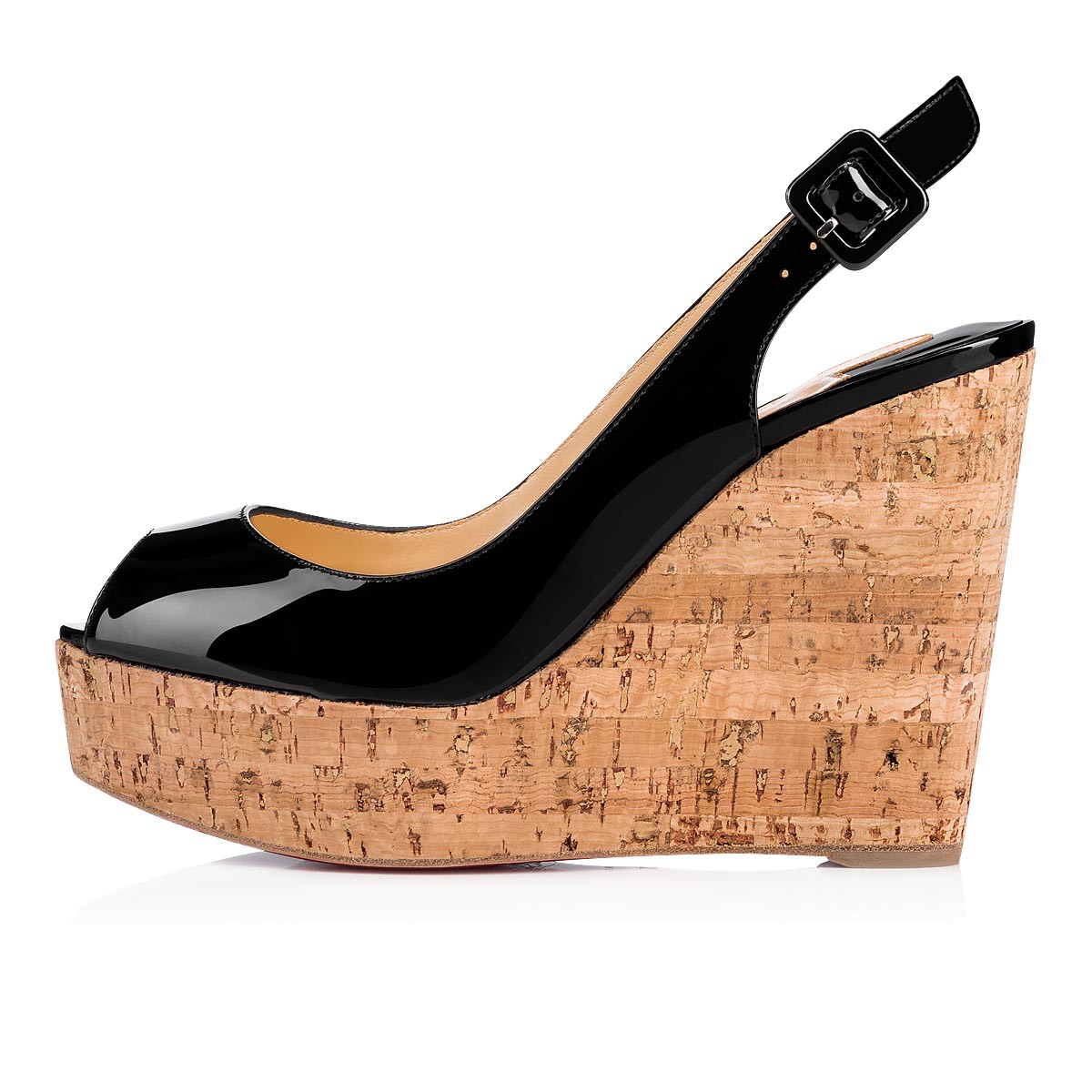 Sexy Peep Toe Women Wedge For High Heels Designer Une Plume Sling 120mm Pumps Patent Leather Ladies Wedding Party Dress EU35-42