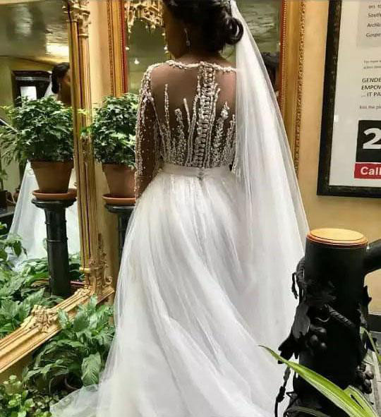 Mermaid Nigerian Long Sleeves Wedding Dresses 2019 South African Black Girls Garden Country Church Bride Bridal Gowns Custom Made Plus Size