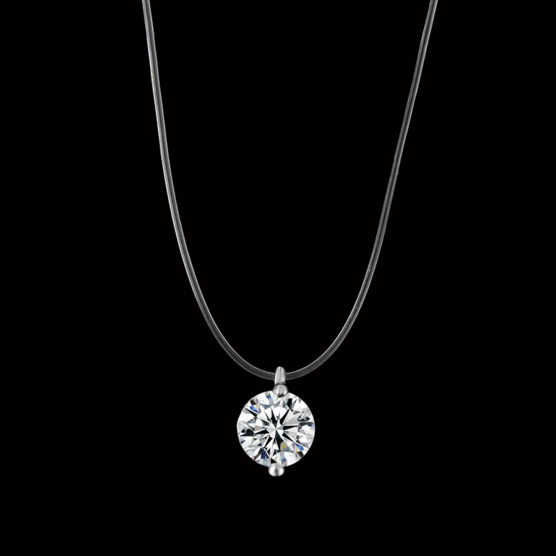 Mermaid Tear Necklace Meteorite Pendant Transparent Fishing Line Invisible Women's Fashion Jewelry Clavicle Chain