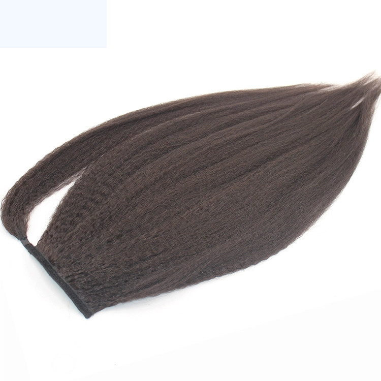Brazilian Kinky Straight Ponytail Human Hair Natural Color Clip In Hair Extensions Natural Hair Clip Ins Remy