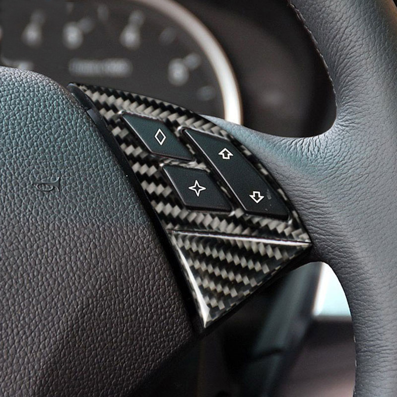 Car Interior Accessories Carbon Fiber Steering wheel buttons frame Cover stickers For BMW 5 Series E60 2005-2010 Car Styling