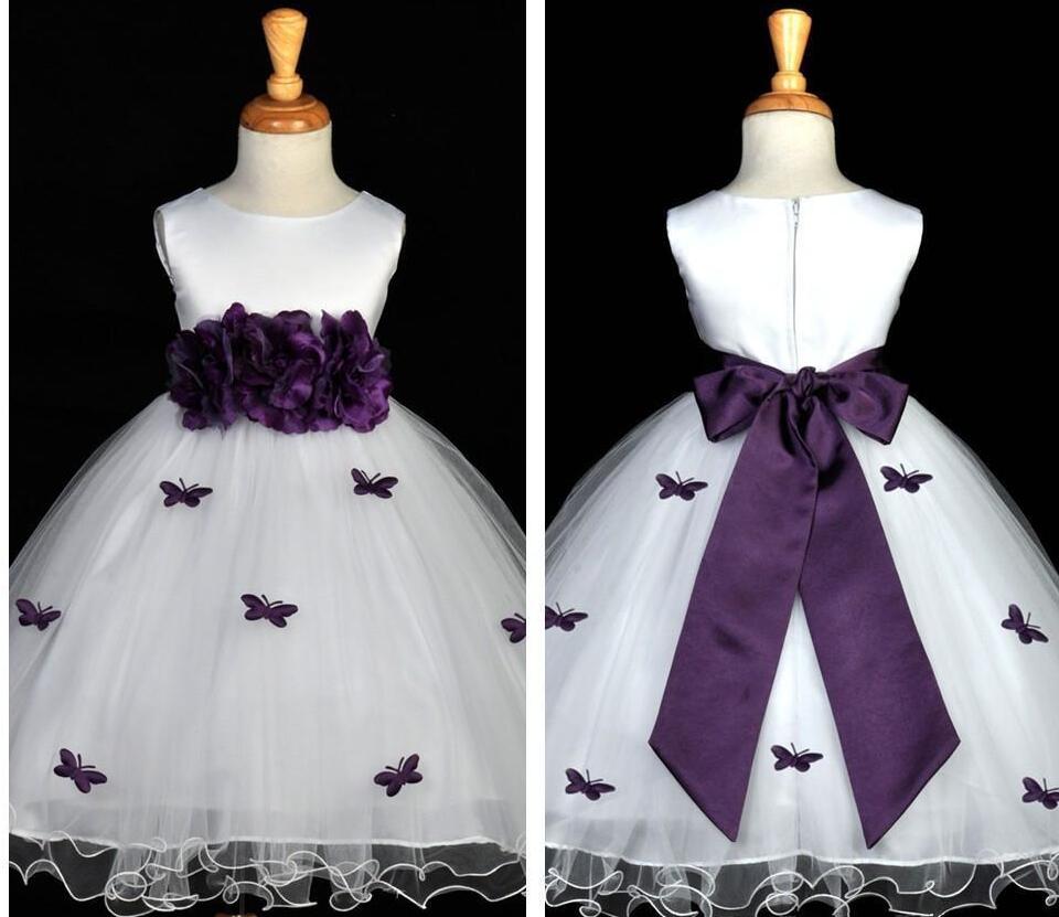 Cute White and Purple Flower Girls Dresses Floor Length Matched Bow Flower Sash Princess Tulle Child First Communion Dress, Custom made from color chart
Cute White and Purple Flower Girls Dresses Floor Length Matched Bow Flower Sash Princess Tulle Child First Communion Dress, Custom made from color chart