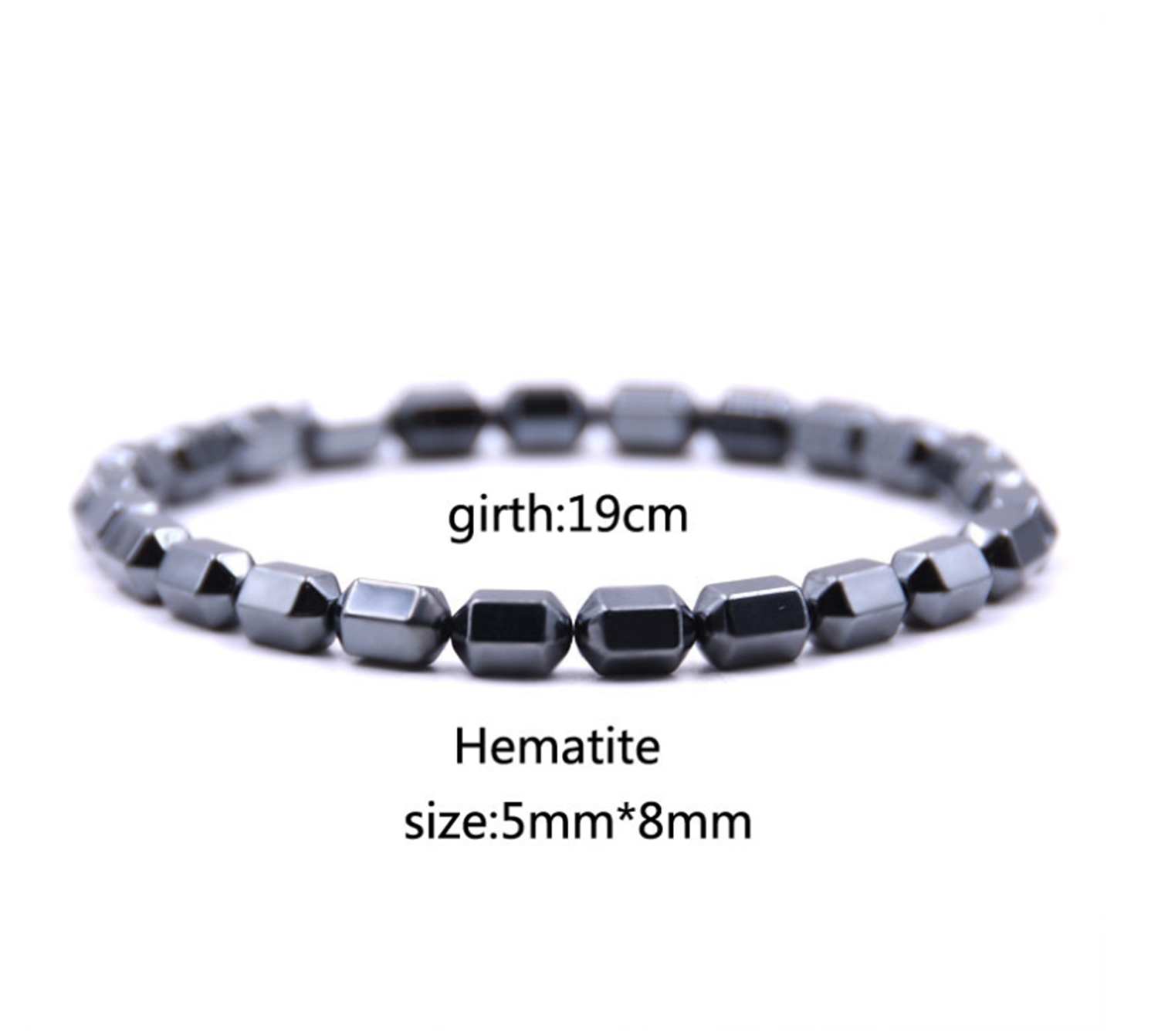Black gallstone hexagonal column bracelet charm men's jewelry handmade birthday Christmas gifts