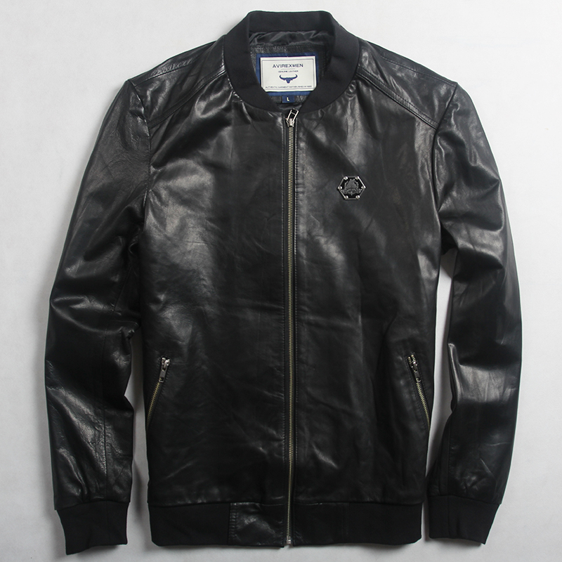 Avirexmen 2017 men's spring genuin leather jackets and coats fashion badge leather bomber jacket men casual baseball jacket male, Black
Avirexmen 2017 men's spring genuin leather jackets and coats fashion badge leather bomber jacket men casual baseball jacket male, Black