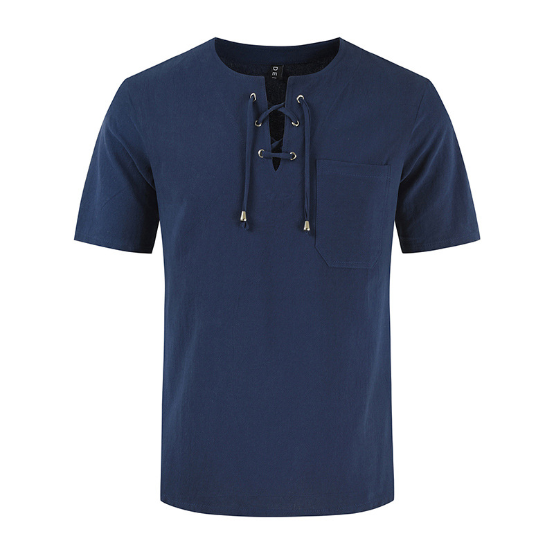 Black Cotton Linen Shirt Men 2020 Summer New Short Sleeve Lace Up Shirts Mens Lightweight Breathable Top Blouse Chemise Homme, Navy
Black Cotton Linen Shirt Men 2020 Summer New Short Sleeve Lace Up Shirts Mens Lightweight Breathable Top Blouse Chemise Homme, Navy