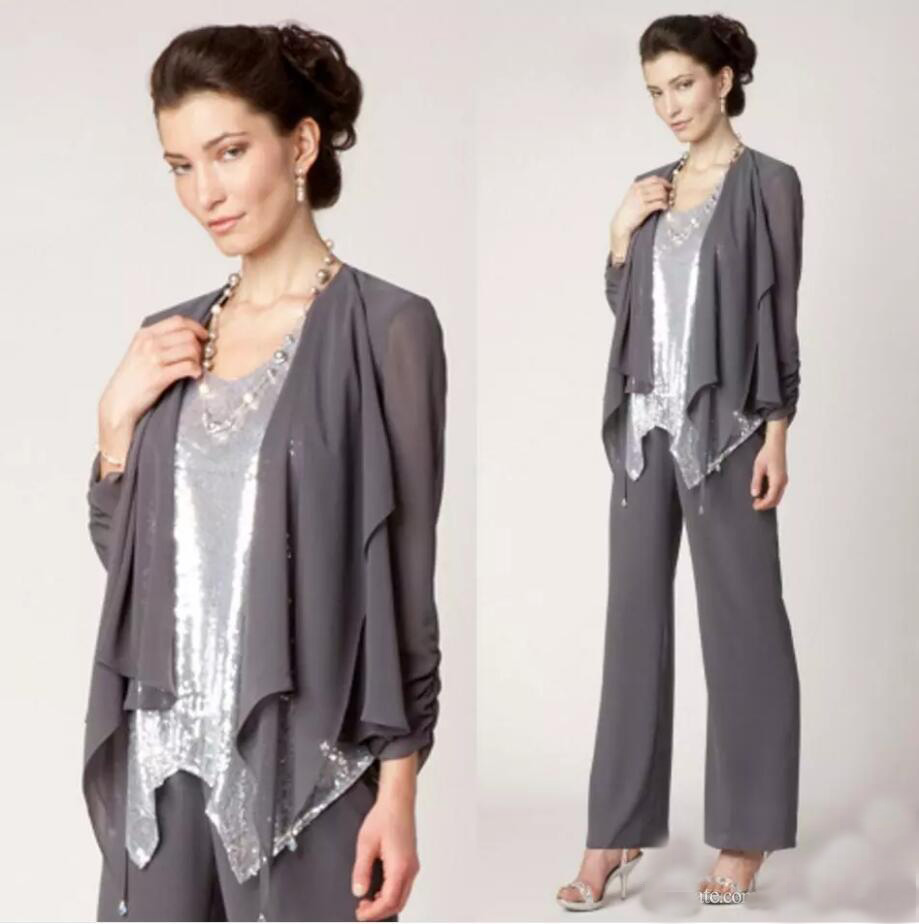 Modest Three Pieces Mother of the Bride Suits with Jacket Long Chiffon Pants Suit Wedding Guest Dress Mother Party Dress
Modest Three Pieces Mother of the Bride Suits with Jacket Long Chiffon Pants Suit Wedding Guest Dress Mother Party Dress