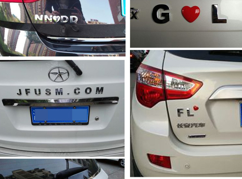 3D Metal Emblem Car Stickers 26pcs Letters 9pcs Numbers Chrome DIY Car Badge Logo Decoration 2.5cm Automobile Motorcycles Decales