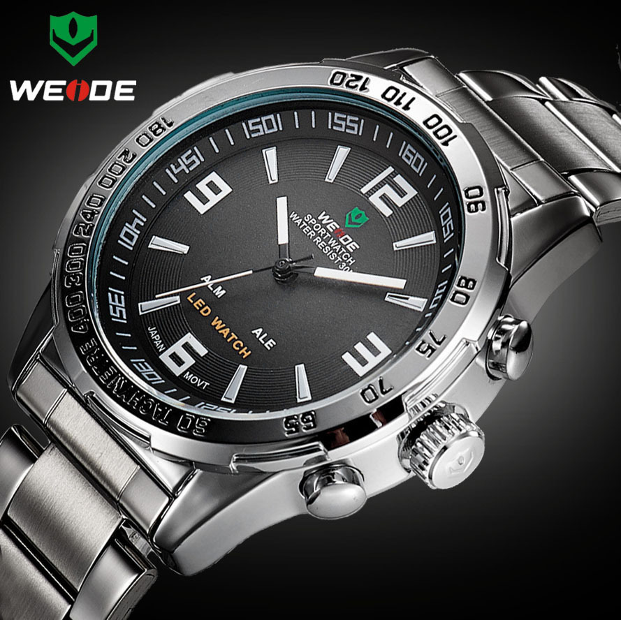 2018 New Watches Men Luxury Brand Weide Full Steel Quartz Clock Led Digital Military Watch Sport Wristwatch Relogio Masculino LY191226, White
2018 New Watches Men Luxury Brand Weide Full Steel Quartz Clock Led Digital Military Watch Sport Wristwatch Relogio Masculino LY191226, White
