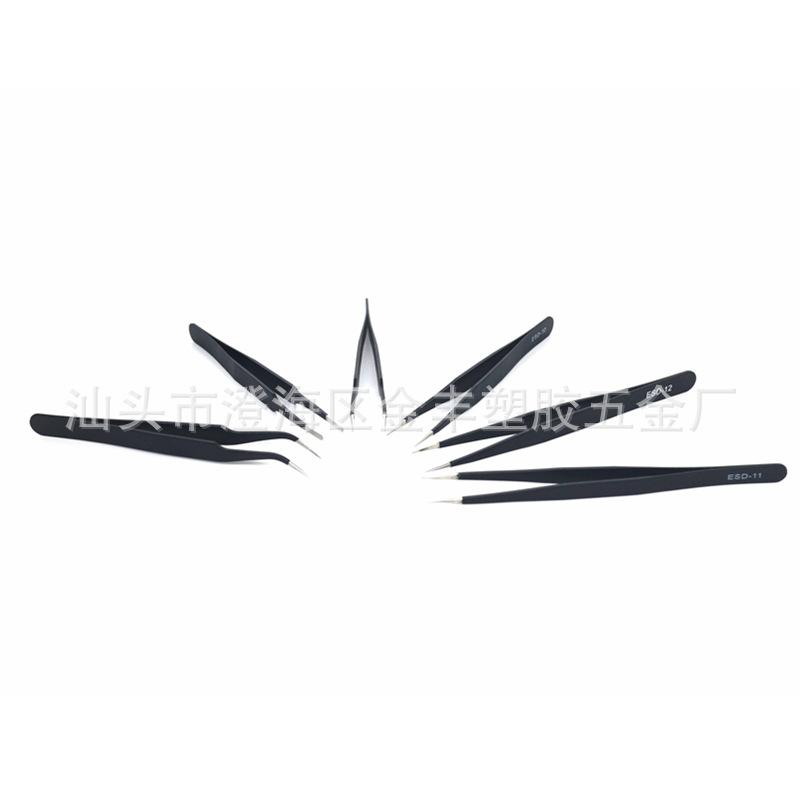 Stainless Steel Tweezers Elbow Pointed Mouth Eyebrow Tools Manual DIY