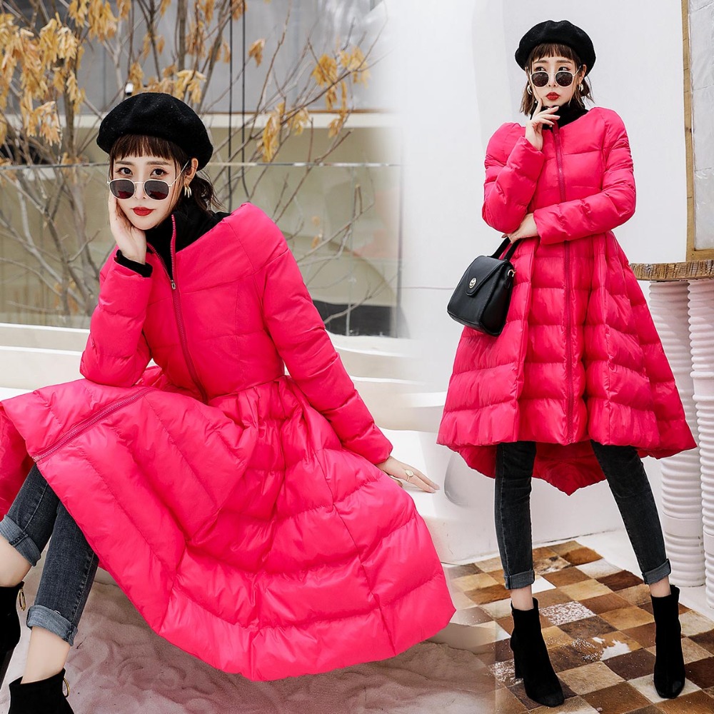 2019 New Woman Long Parker Style Large Size Jacket Fashion Cotton Coat Female Fur Collar Long Thick Parker Winter Coat Outerwear